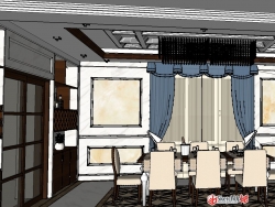 法式客厅、餐厅。模型后期补上。v-ray for sketchUP 渲染！