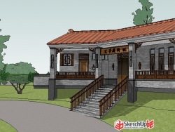 中式风格公厕模型