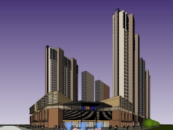 模型\03高层住宅区和沿街底层商业，现代主义风格，33层