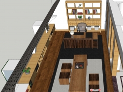 弧形屋顶顶层休闲空间设计-书房茶室视听室（自己建的模...