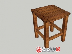 精细木质小板凳