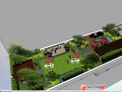 精致屋顶花园模型