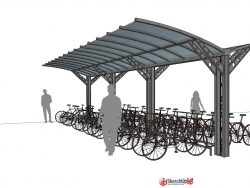 su自行车棚模型素材SketchUp草图大师模型素材3D