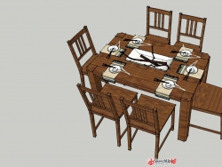 自建餐桌模型1:1比例
