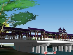 原创精细——新中式大桥设计