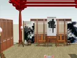 一个中式的室内茶室模型，顺便求红宝石新手报到请多指教