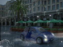 欧式商业街街景（雨景表现）