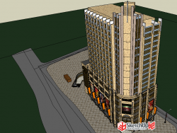 商圈高层建筑SU模型