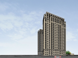 上海金茂府 门卫及两栋临路侧的住宅模型