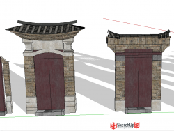 分享一套中式建筑构件模型，，想赶紧升级红宝石