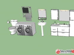 各种沐浴家具组件SU模型