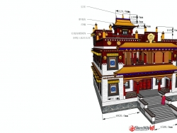 给大家分享一个藏式寺庙模型