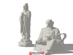 中国古代人物雕塑，孔子、孟子等等