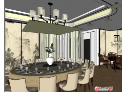 餐厅及公寓室内设计方案效果表现
