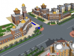 新疆某县民俗风格街景改造方案附模型