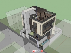 自己做的现代三层别墅模型——已实施