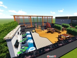 一个现代屋顶餐厅景观方案ＳＵ模型