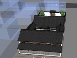 江南民居住宅建筑设计方案ＳＵ模型