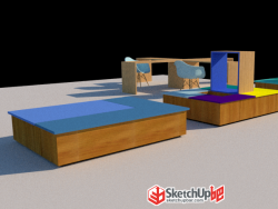 UCN教育中心中庭桌凳模型