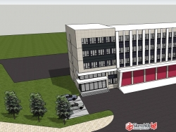 绝对原创的消防大队办公楼模型分享给大家 新人求红宝石