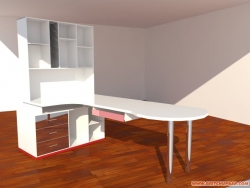 自建精致现代电脑桌模型，室内的都能用上