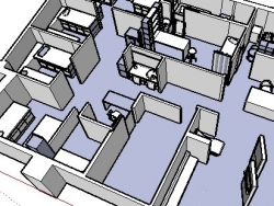 办公室空间模型，很适合做室内的朋友往里深化