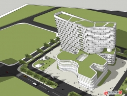 医院SU模型下载儿童医院建筑概念方案设计
