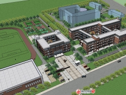 中学大学教学楼SU模型下载 南京某学校建筑设计