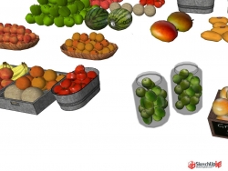 （超市店铺）水果蔬菜整理精品模型