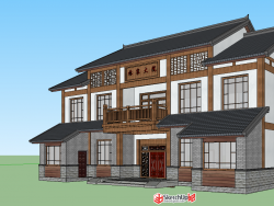 新中式私宅模型