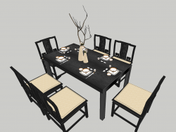 新中式餐桌001
