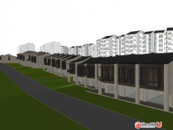 新中式住宅与会所建筑规划方案ＳＵ模型