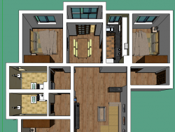 分享一个最新制作的简中式三室两厅住宅模型