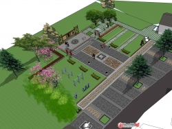 新农村建设美丽乡村庄中式休闲小广场景观节点方案设计