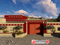 藏区建筑墙体模型