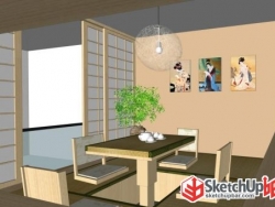 日式茶室空间设计模型
