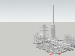 【SU晋级之路】工业模型分享化工厂设备/加氢装置/油管模型