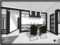 室內設計_玄關客餐廳-黑白簡約系列