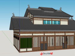 日式建筑单体模型
