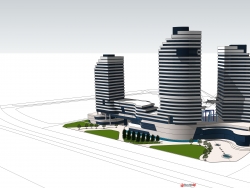 城市商业广场模型