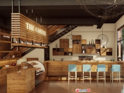 LU8渲染一个小咖啡馆，直接渲染没有PS,请高手指点！