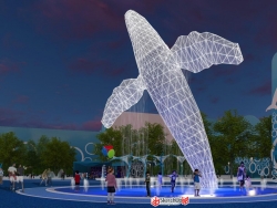 原创鲸鱼雕塑模型