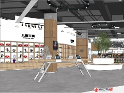 JD京东超市SU模型-商场室内设计