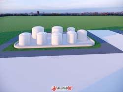 拱形油罐区工业建筑模型