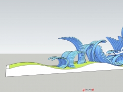 “水根源”异型曲面海浪景观雕塑