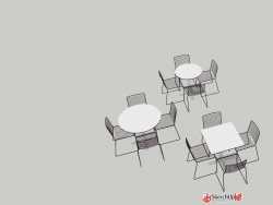 现代黑白桌椅
