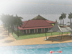 东南亚海滨会所设计SketchUp模型