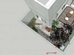 上海某别墅天井日式庭院设计
