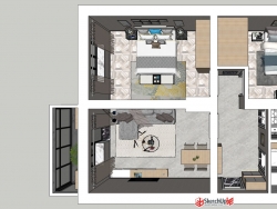 住宅室内SU模型 含Enscape渲染概念方案