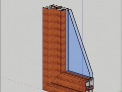 窗户--断桥隔热98 样角 精细的断面结构模型